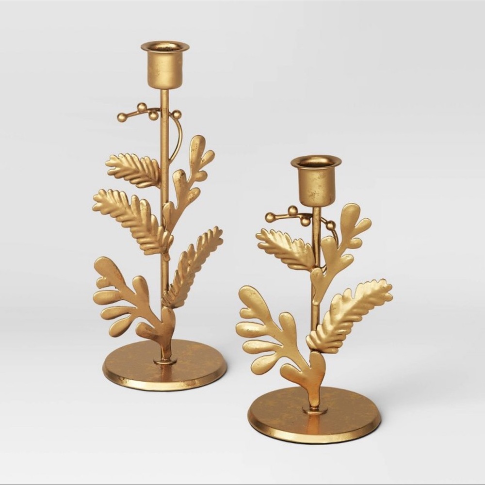 Set of 2 Brass Taper Holders